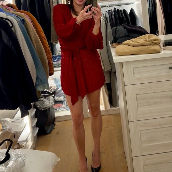 Retrofete Julie Dress in Scarlet Red - Picture 7 of 7